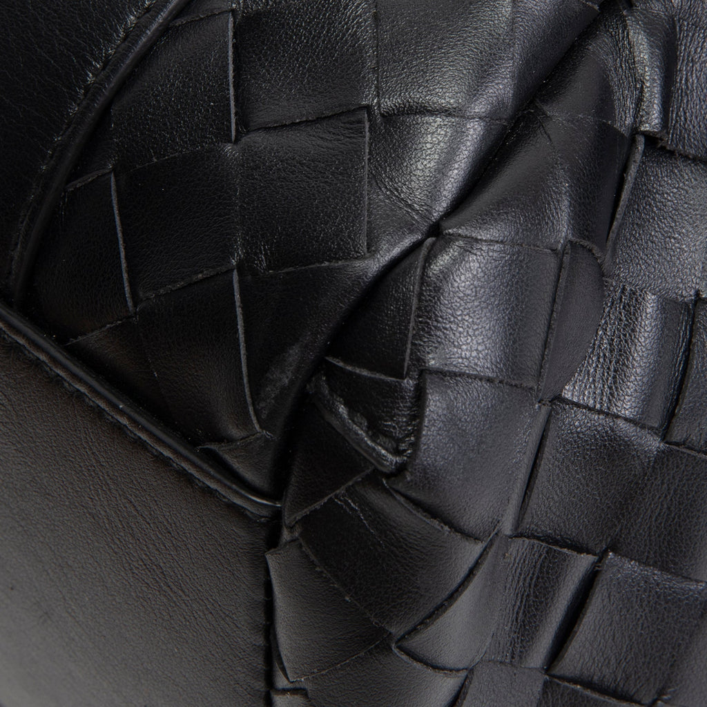 BT VENETA Leather Intrecciato Back To School Backpack - Black