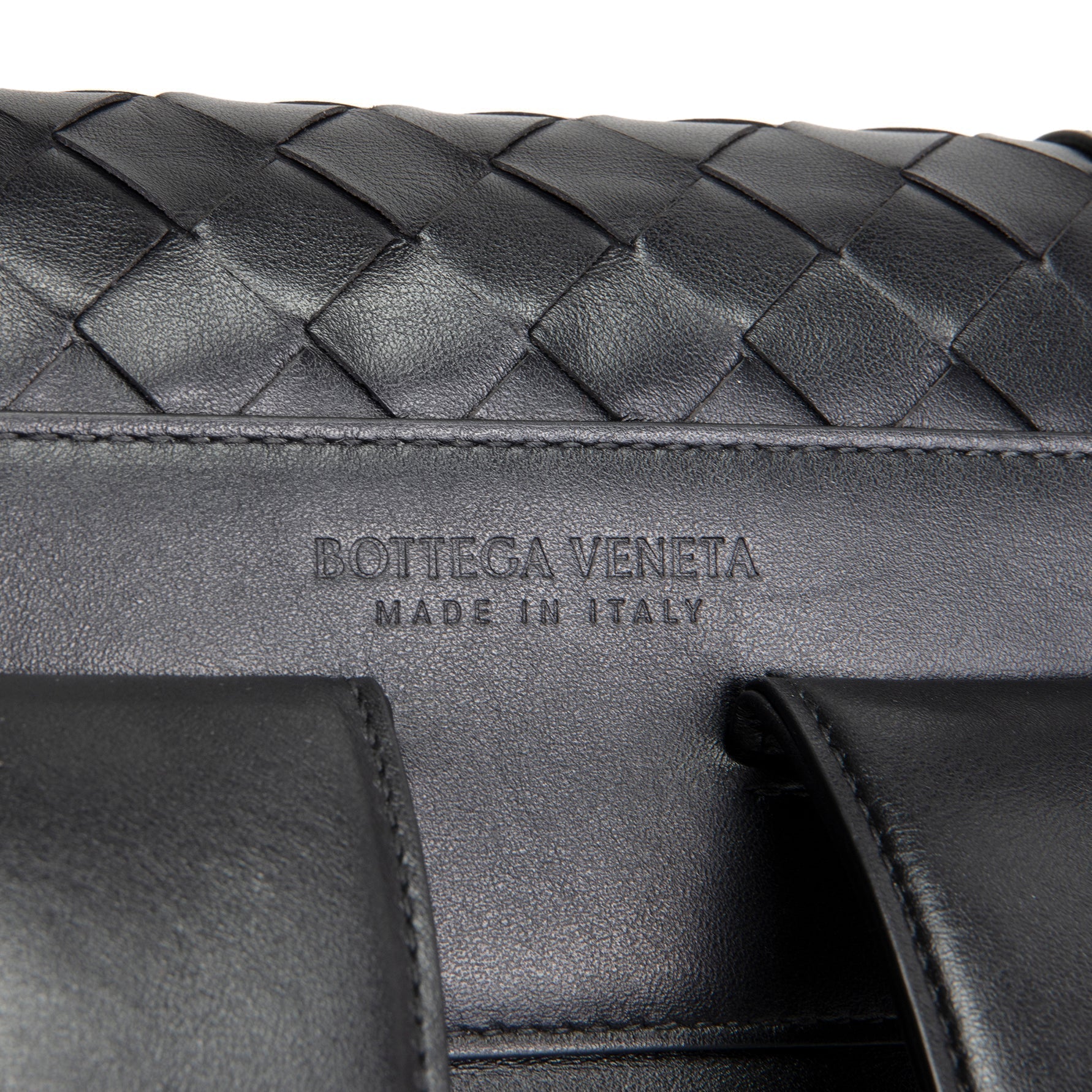 BT VENETA Leather Intrecciato Back To School Backpack - Black