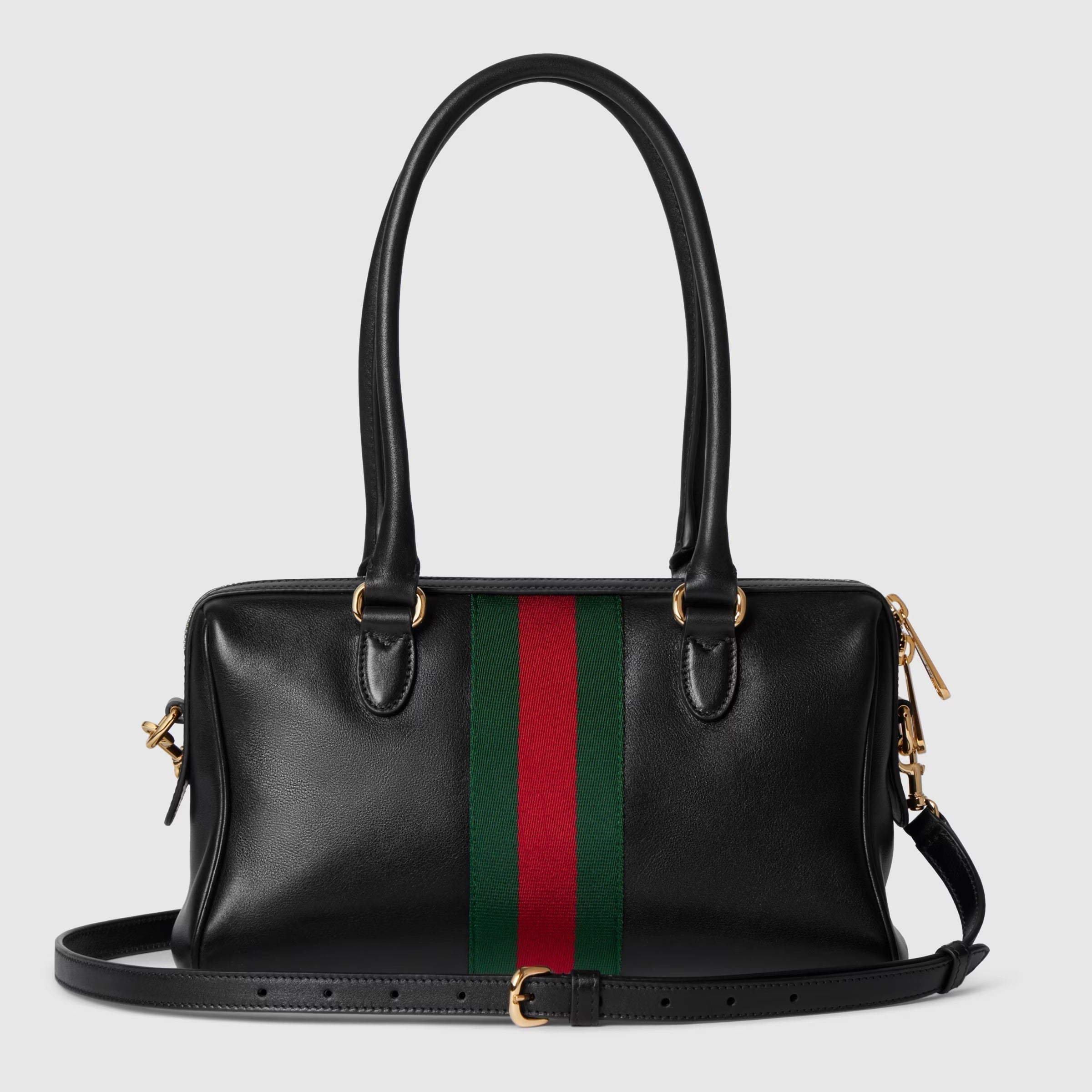Borsetto medium boston bag in black leather