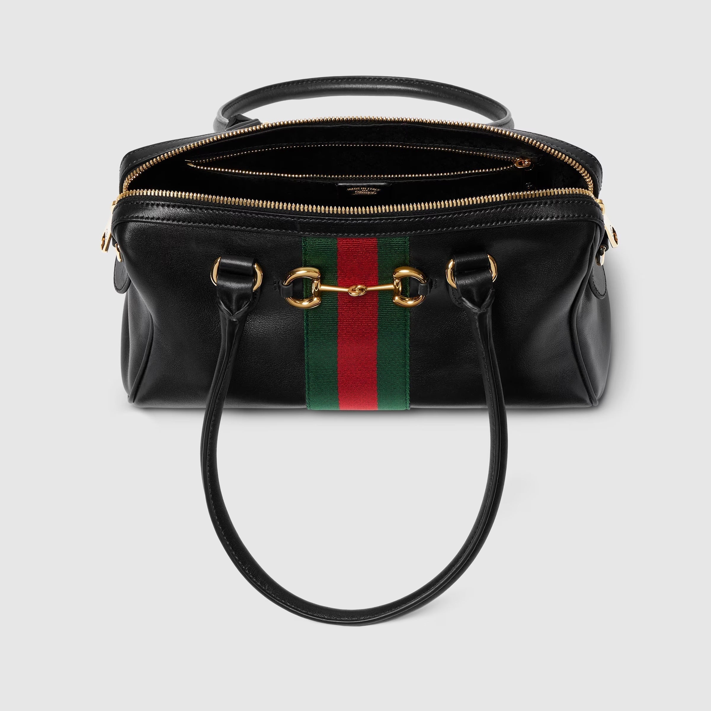 Borsetto medium boston bag in black leather