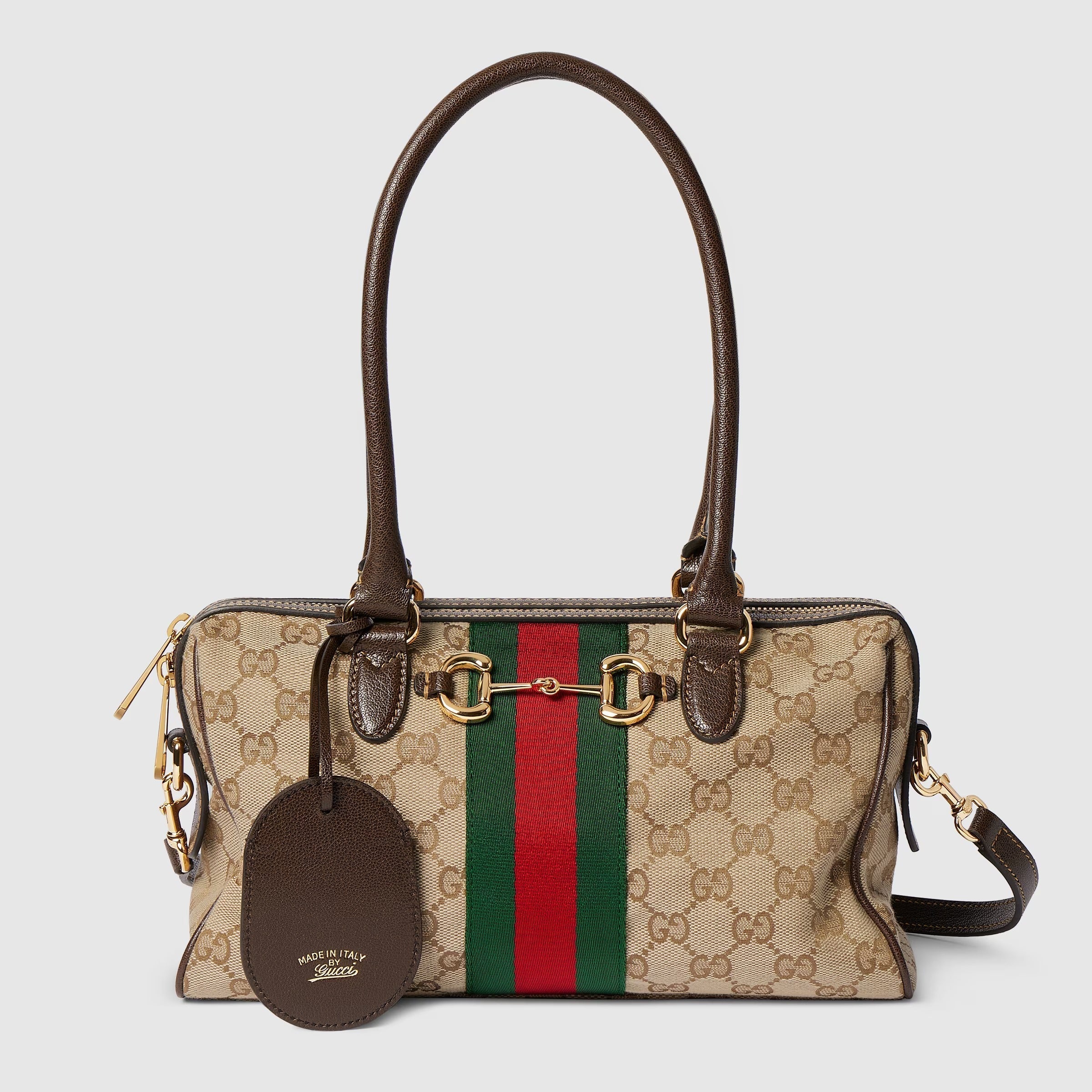 Borsetto medium boston bag in sand and brown