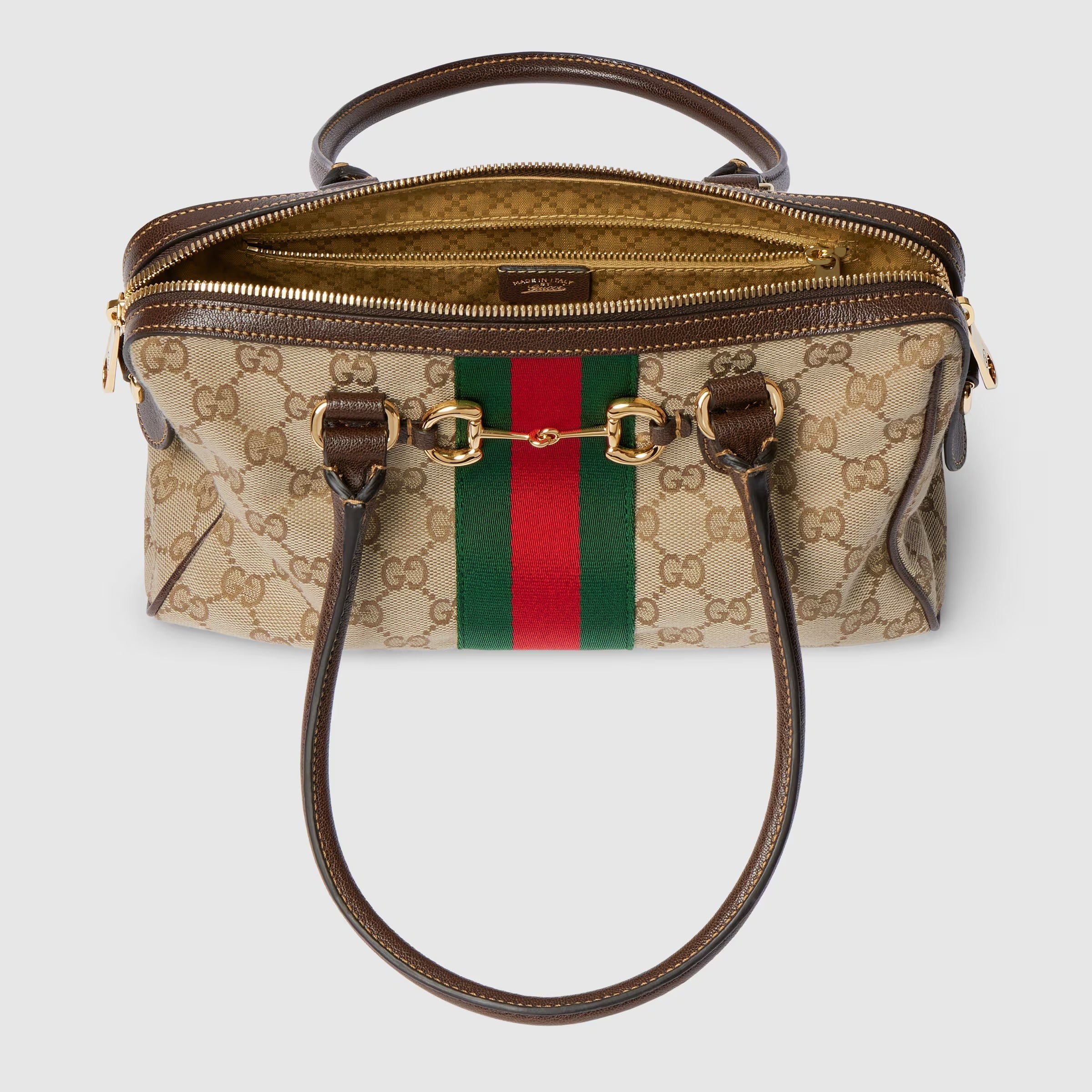 Borsetto medium boston bag in sand and brown