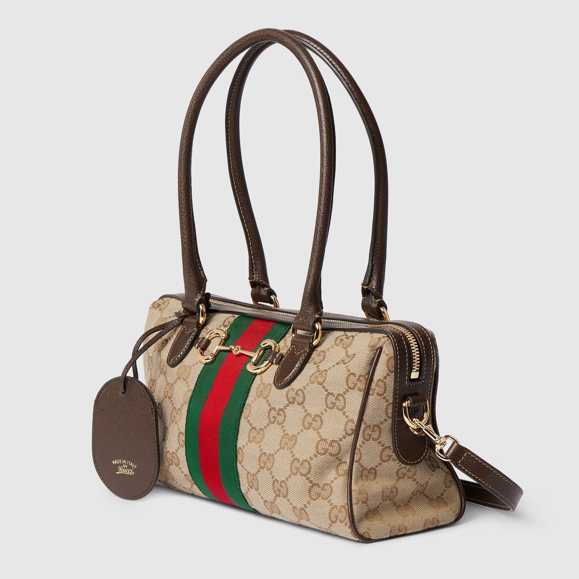 Borsetto medium boston bag in sand and brown
