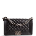 CH Boy Bag Medium Quilted Caviar - Black