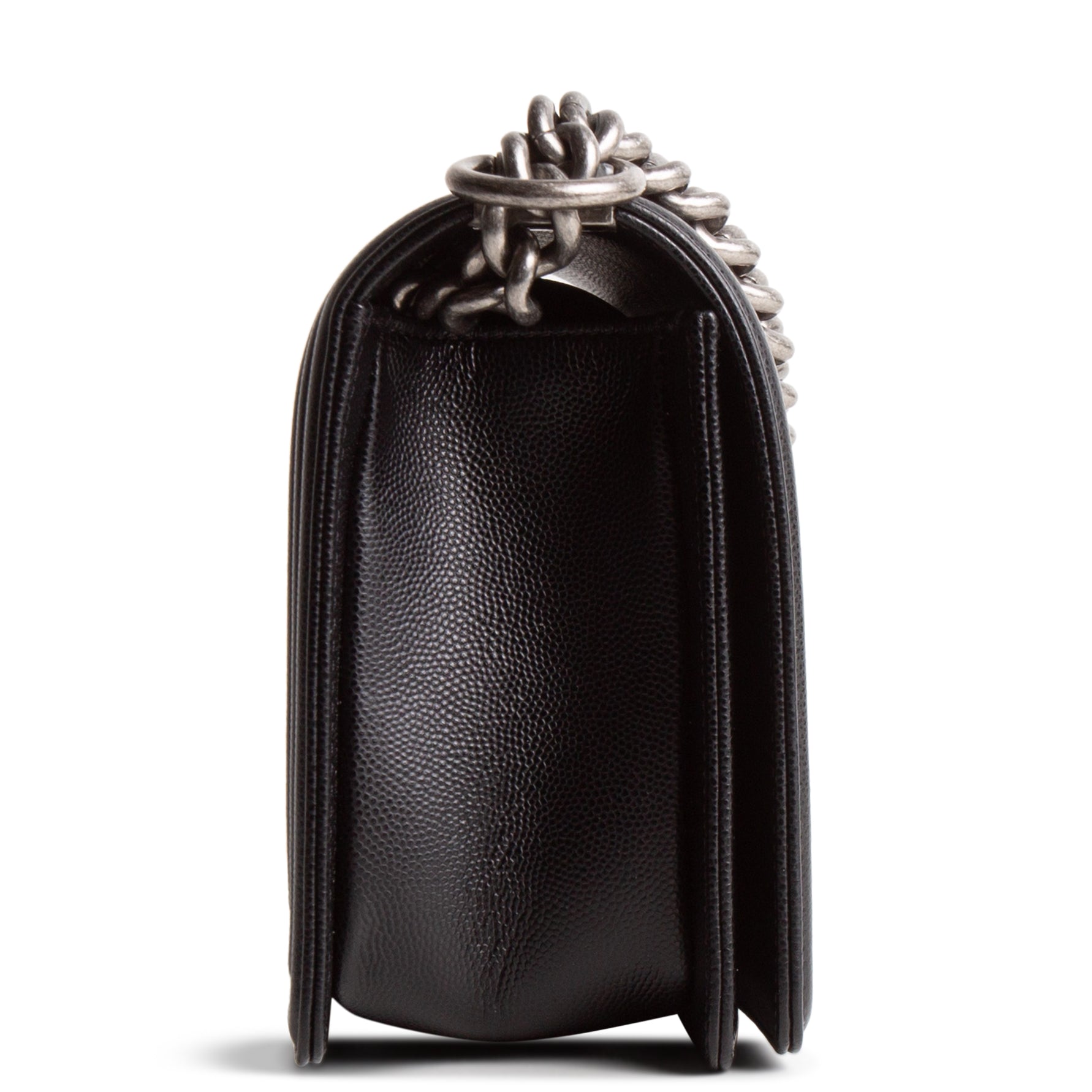 CH Boy Bag Medium Quilted Caviar - Black