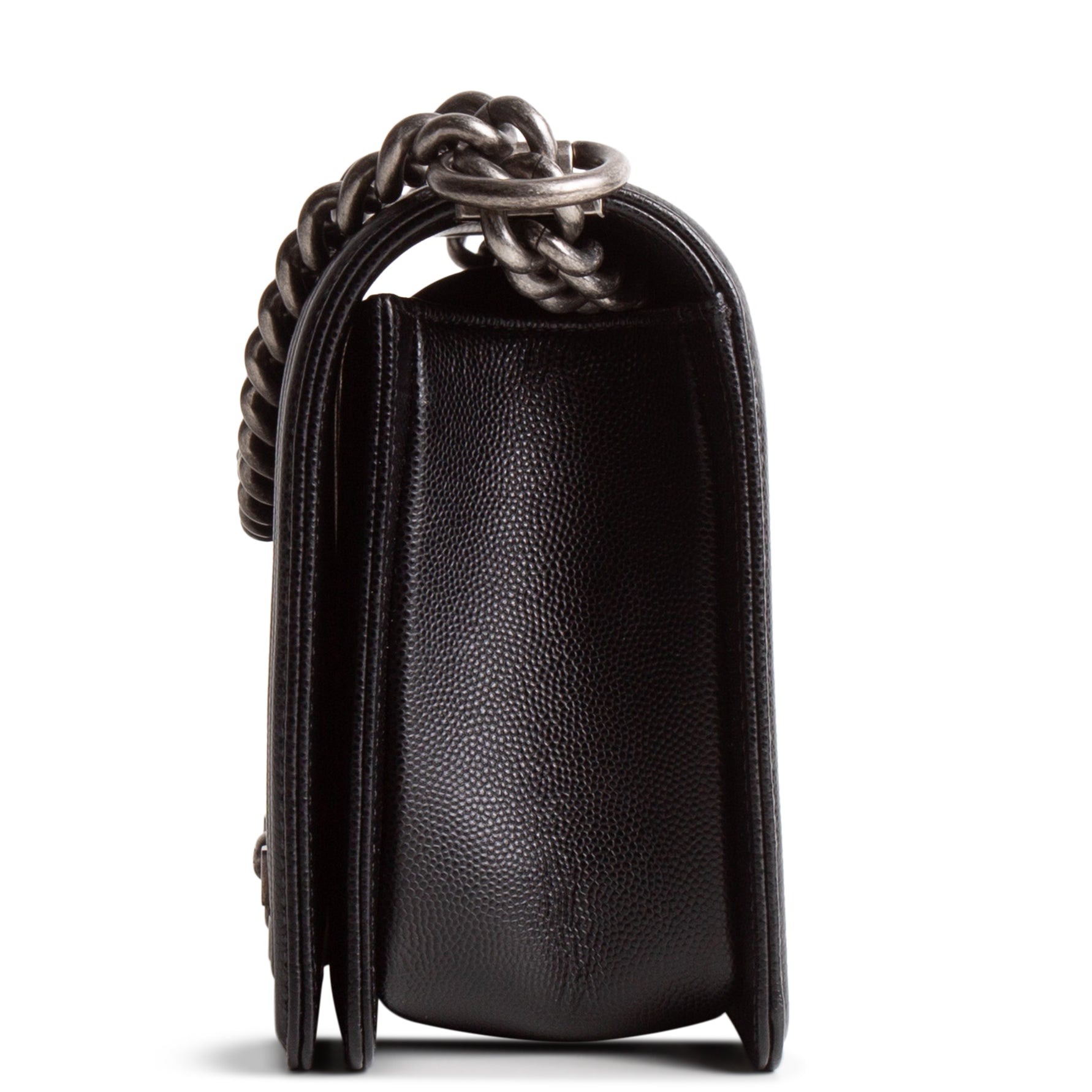 CH Boy Bag Medium Quilted Caviar - Black