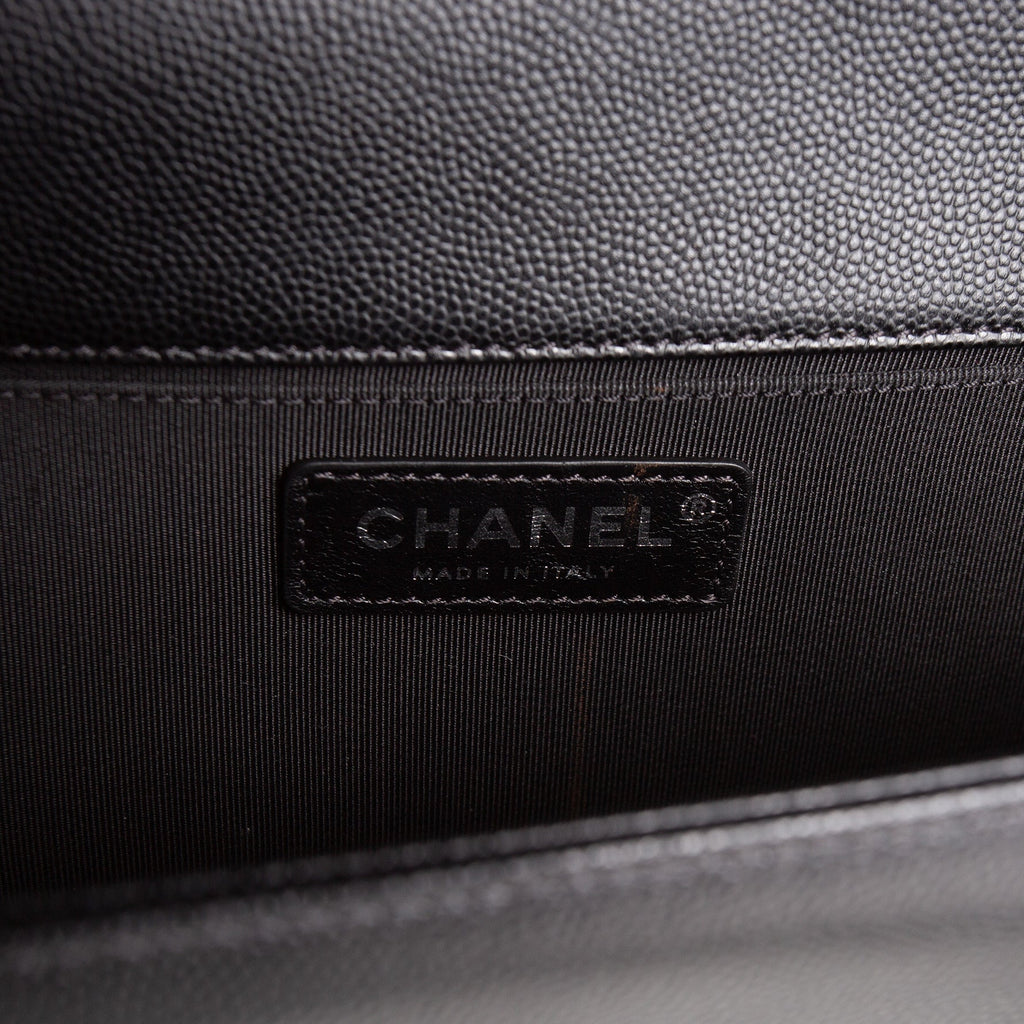 CH Boy Bag Medium Quilted Caviar - Black