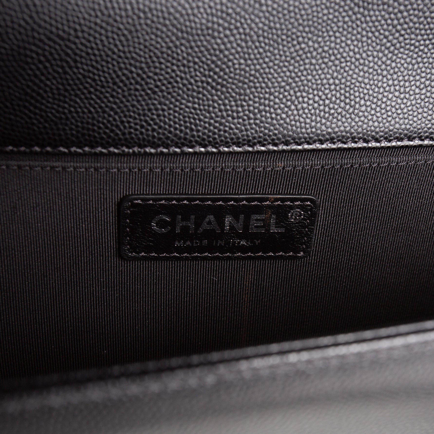 CH Boy Bag Medium Quilted Caviar - Black
