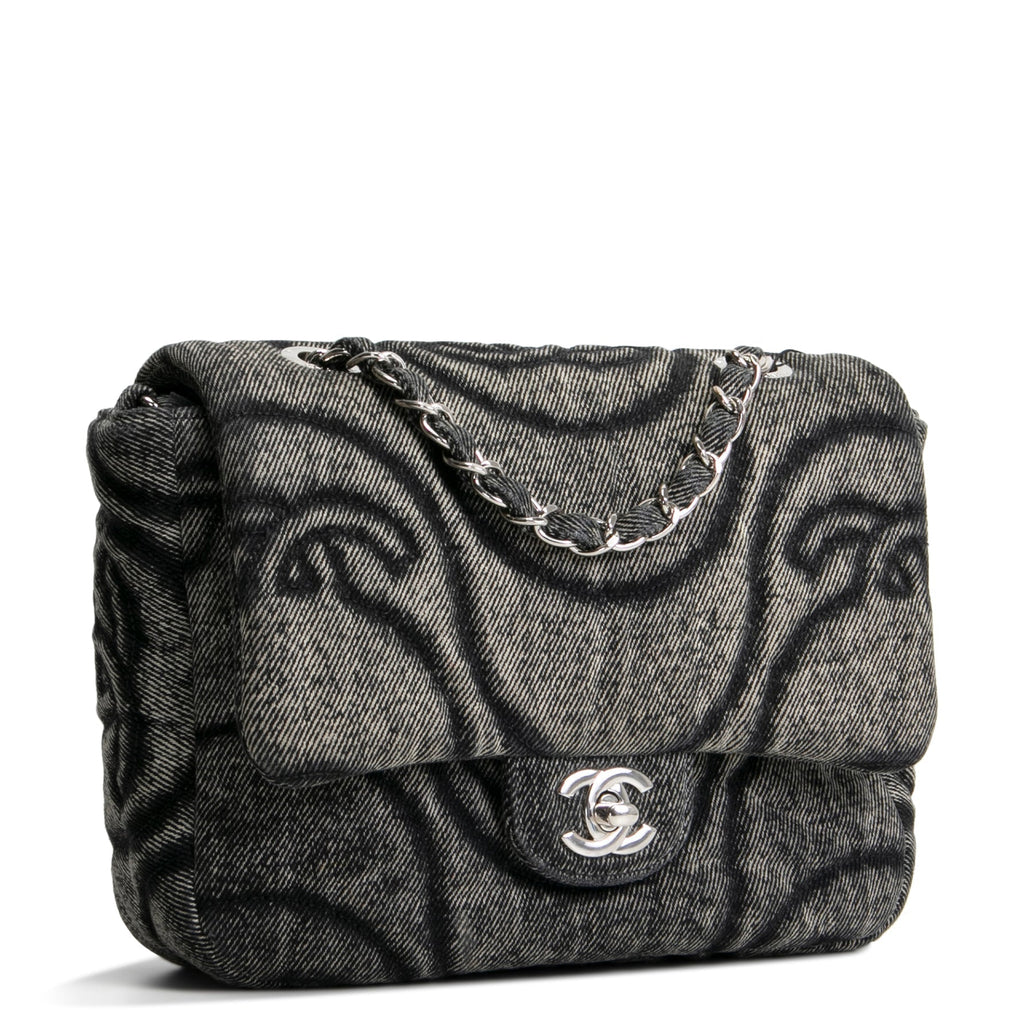 CH CC Denim Wave Flap Bag - Gray