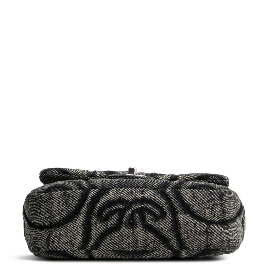 CH CC Denim Wave Flap Bag - Gray