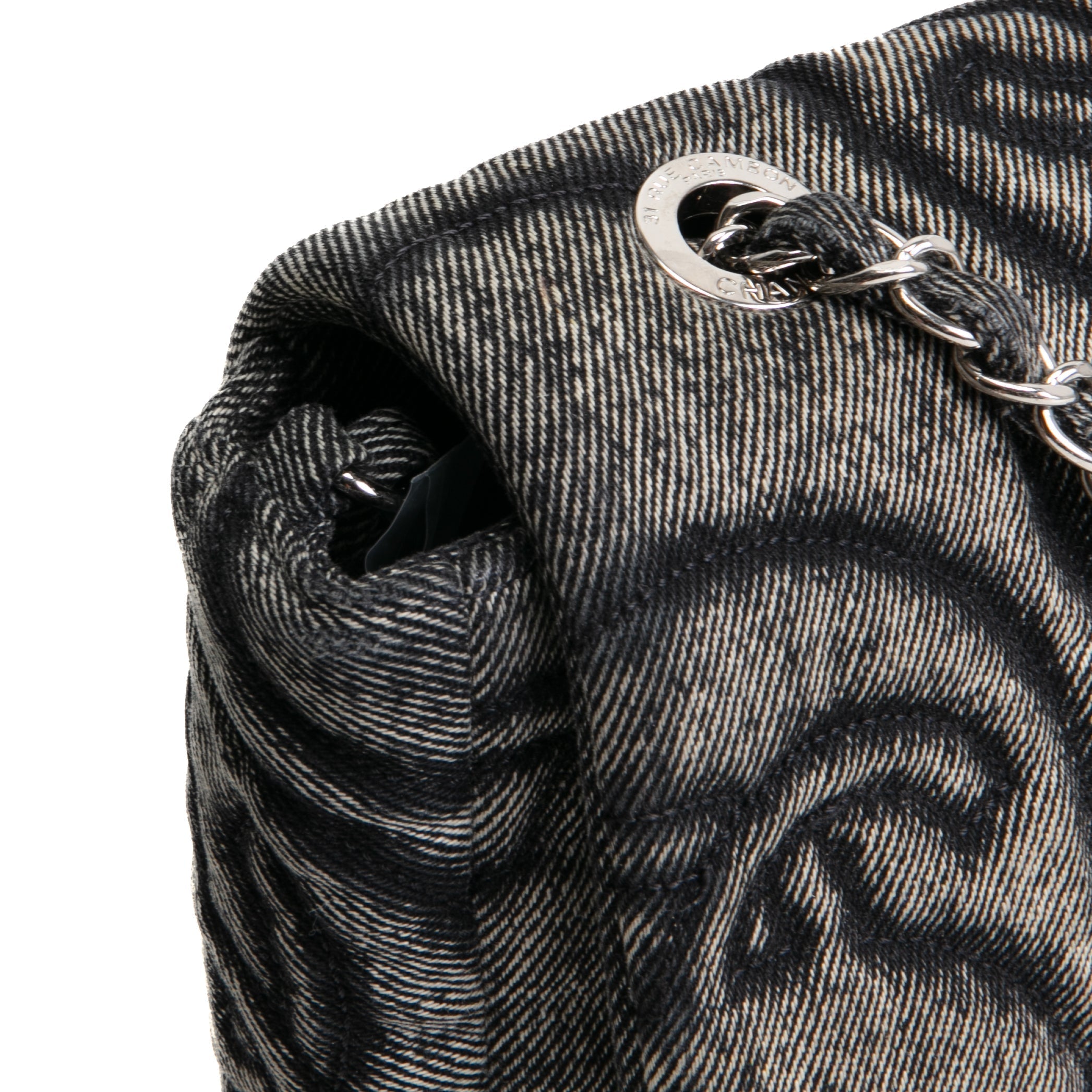 CH CC Denim Wave Flap Bag - Gray