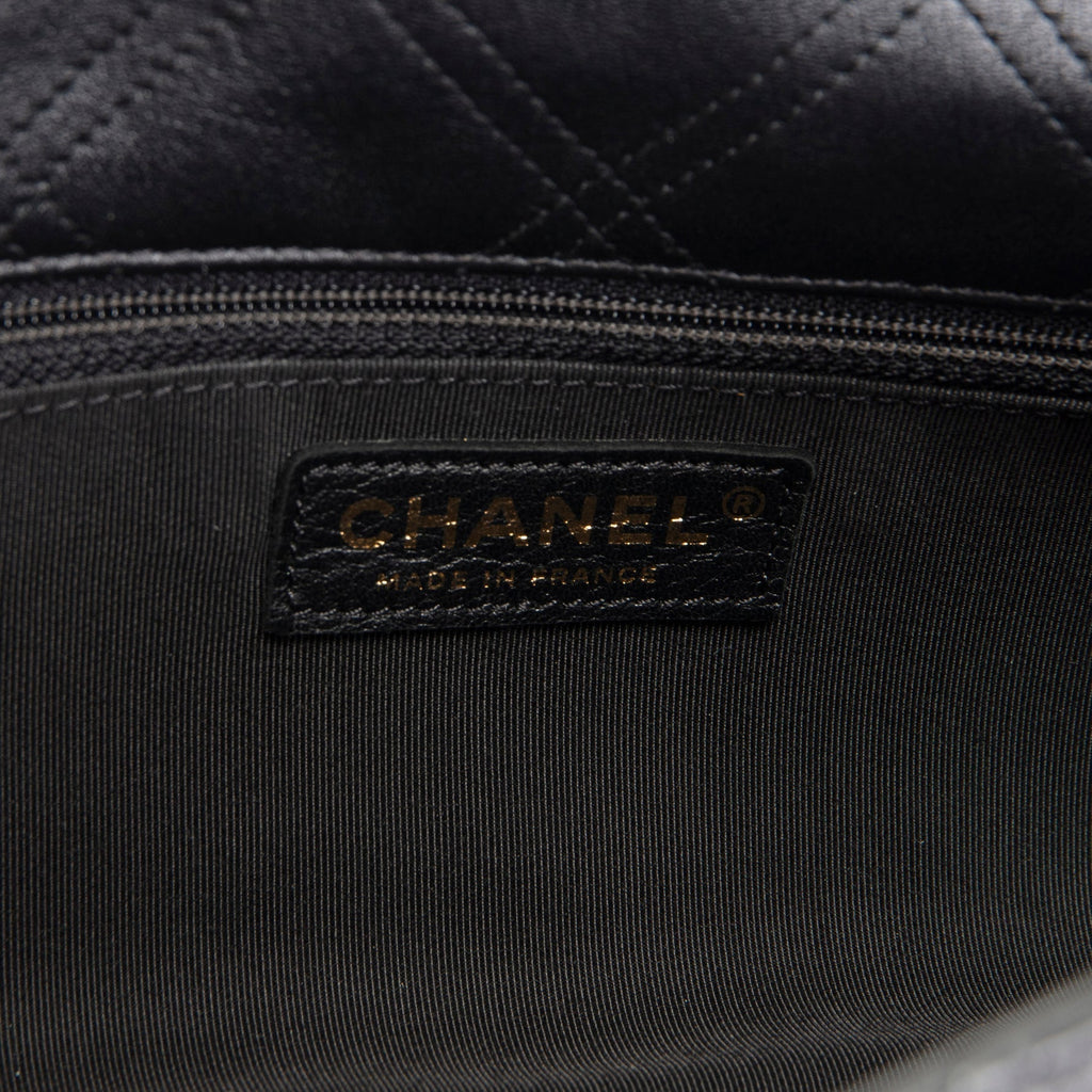 CH CC Flap Pearl Studded Quilted Lambskin - Black
