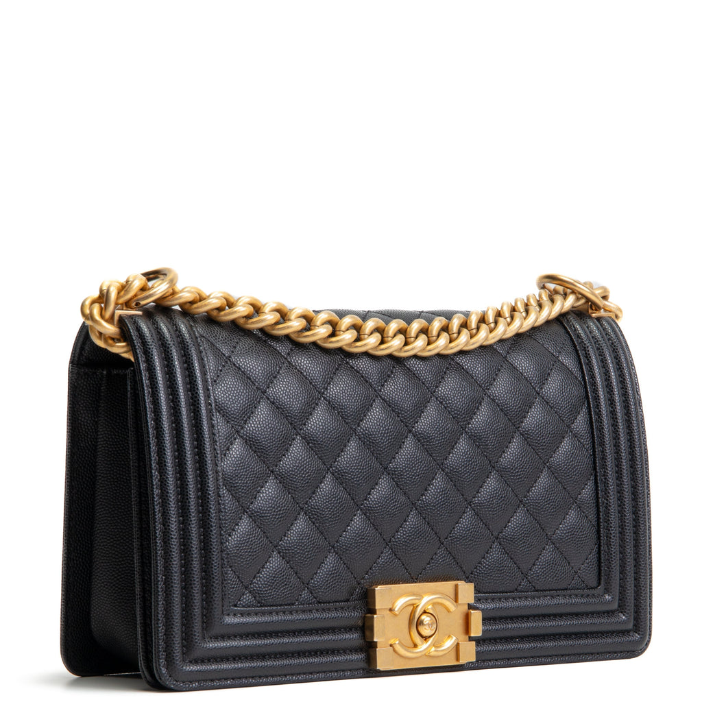 CH Caviar Medium Boy Bag - Black