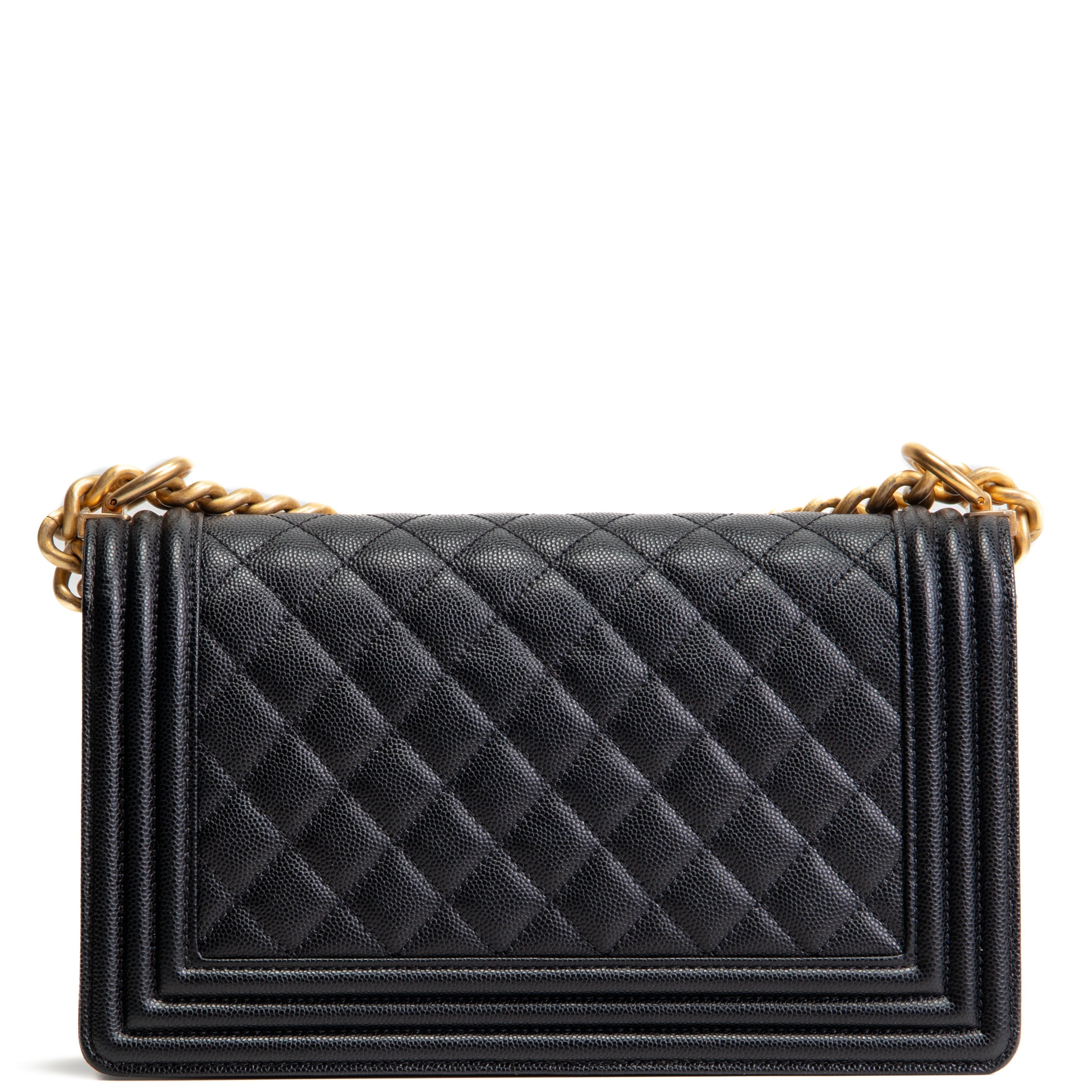 CH Caviar Medium Boy Bag - Black
