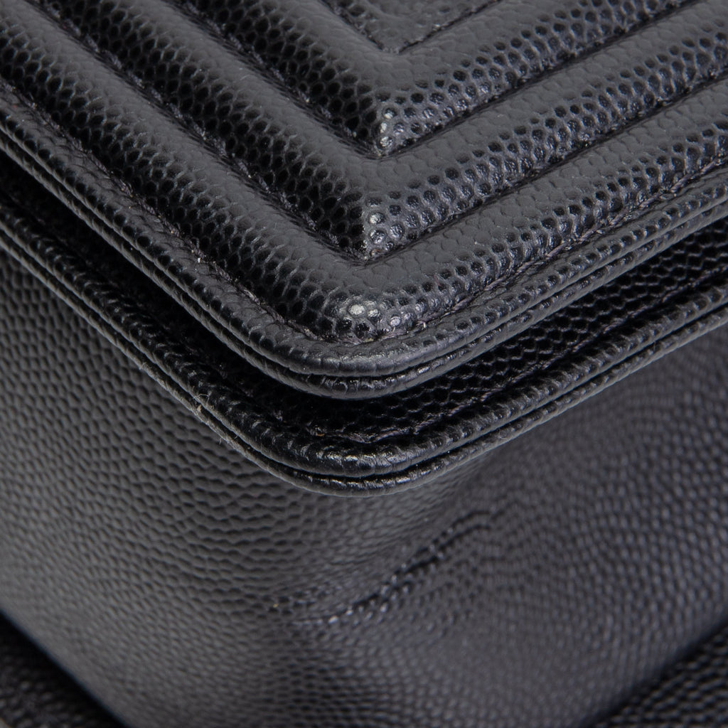 CH Caviar Medium Boy Bag - Black