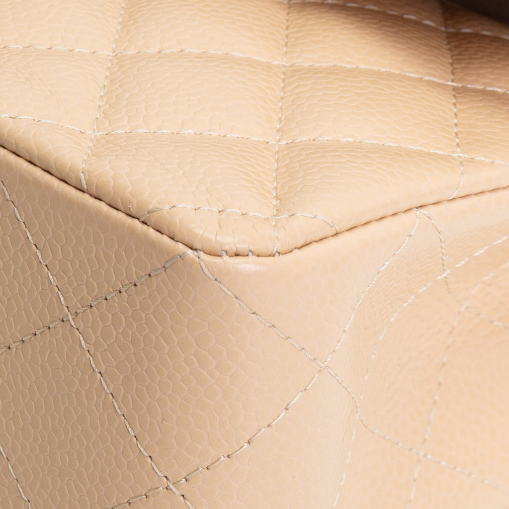 CH Classic Caviar Double Flap Small - Nude