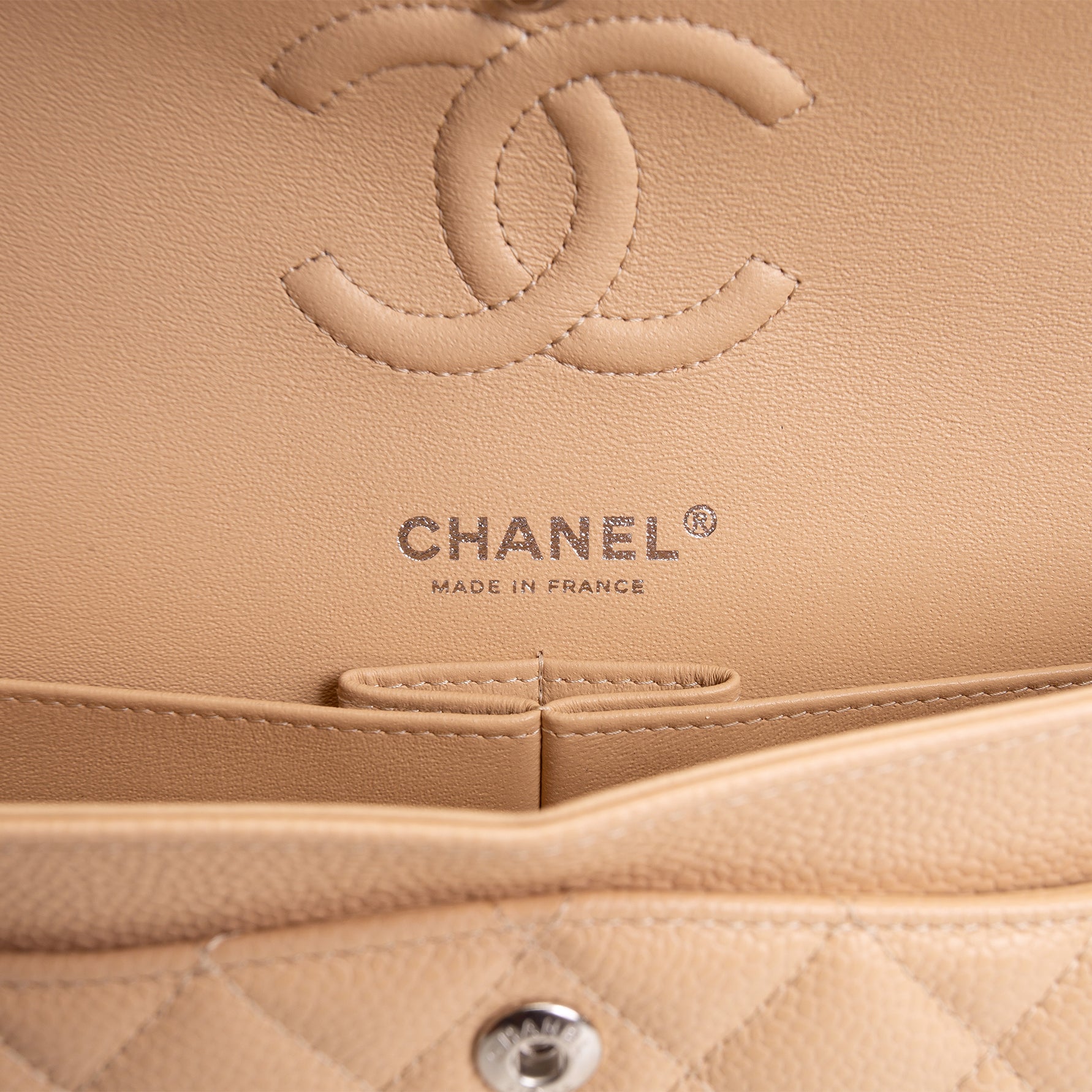 CH Classic Caviar Double Flap Small - Nude