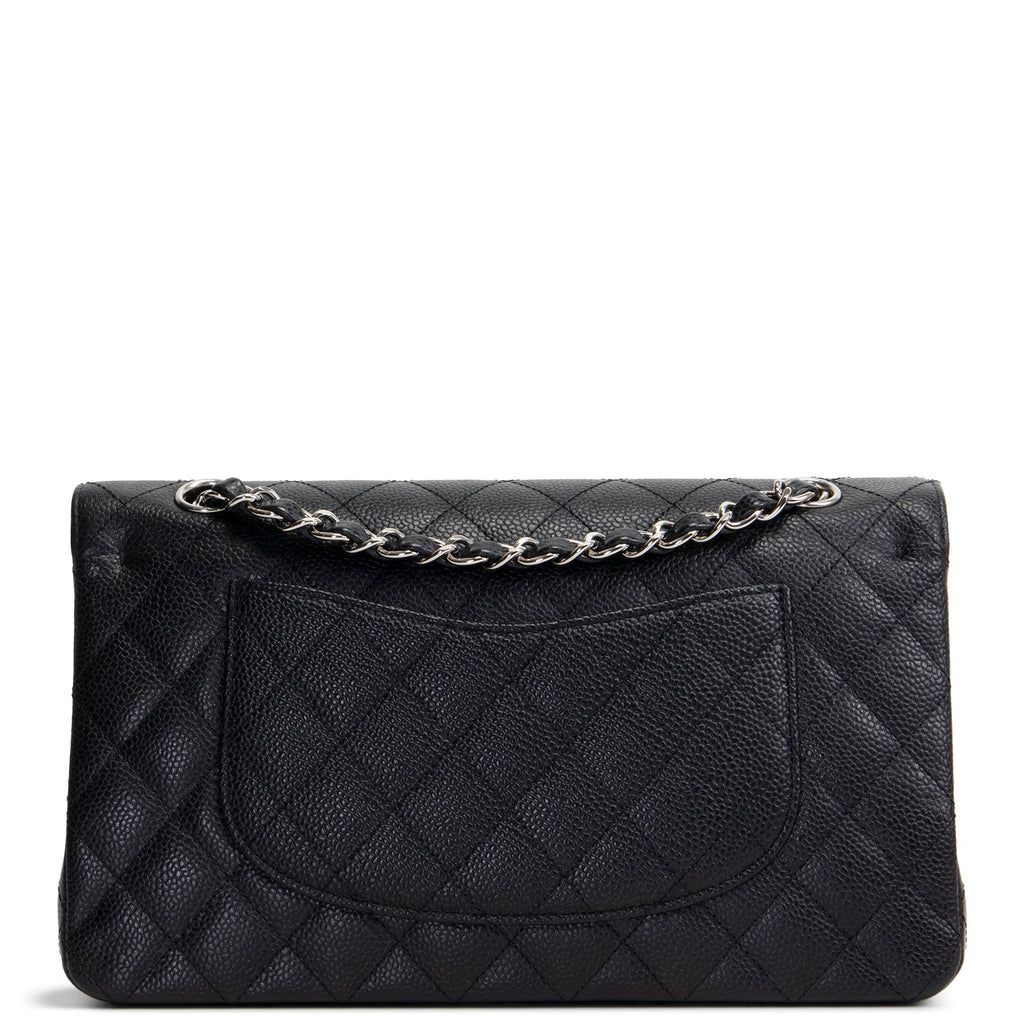 CH Classic Caviar Medium Double Flap - Black