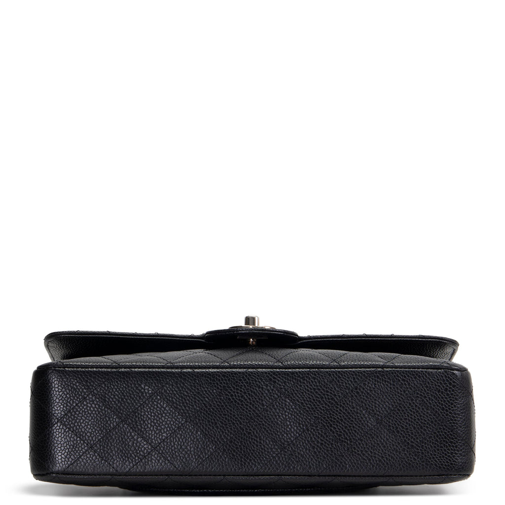 CH Classic Caviar Medium Double Flap - Black