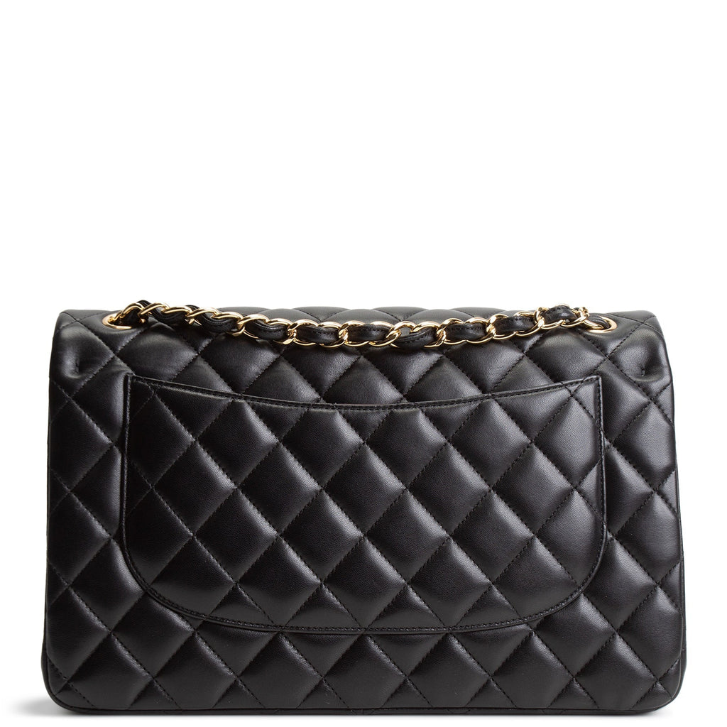 CH Lambskin Jumbo Double Flap - Black