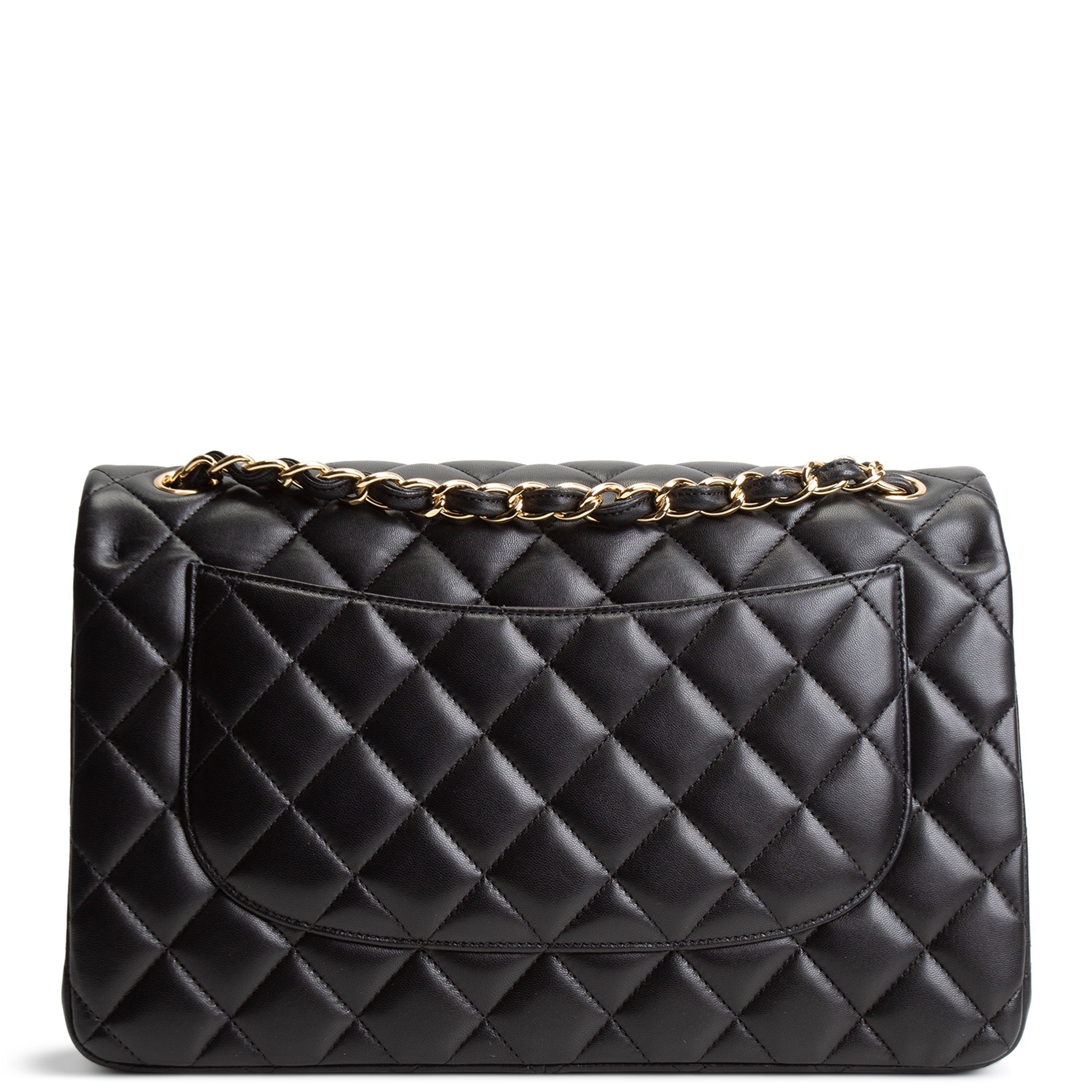 CH Lambskin Jumbo Double Flap - Black