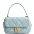 CH Lambskin Quilted Rectangular Mini Flap - Light Blue