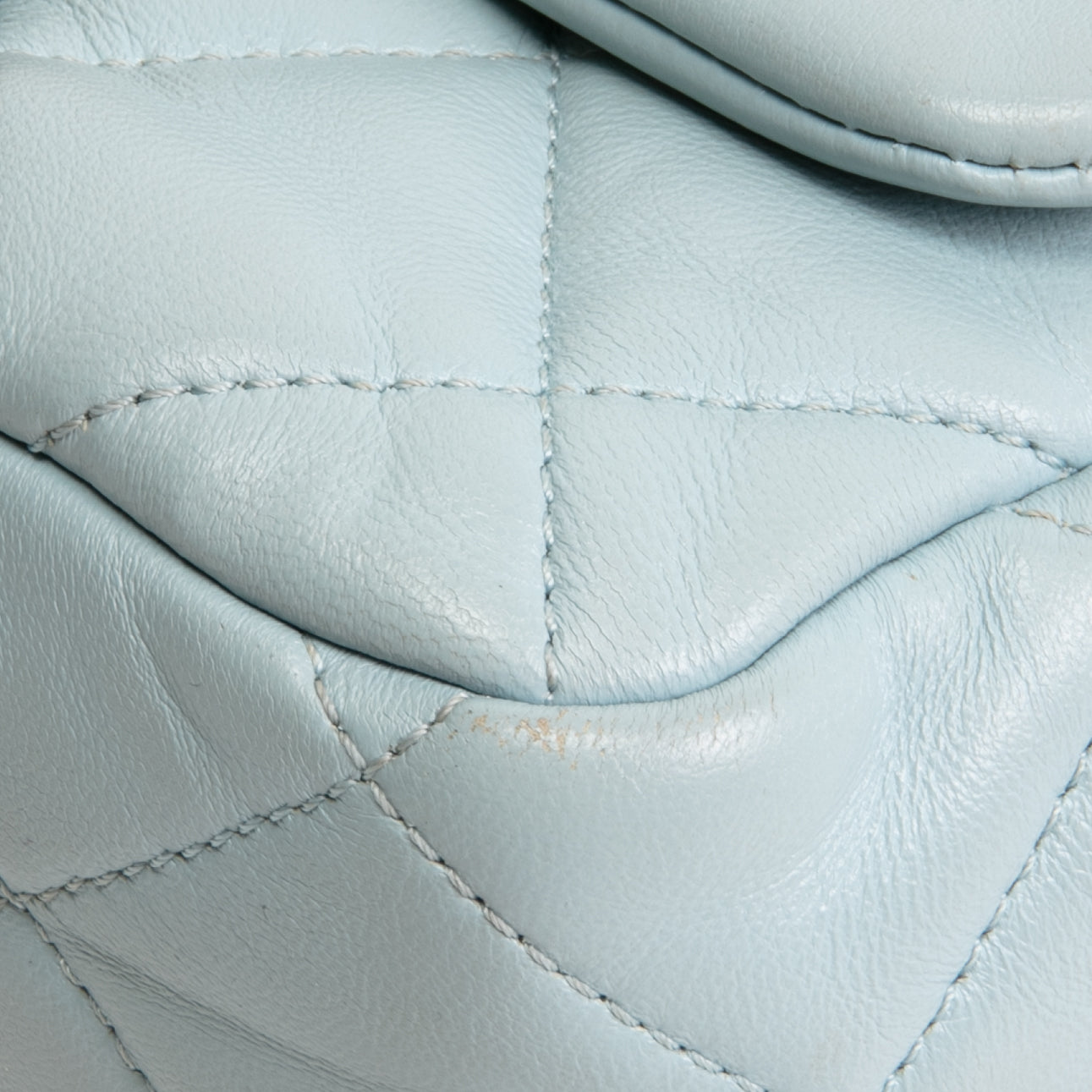 CH Lambskin Quilted Rectangular Mini Flap - Light Blue
