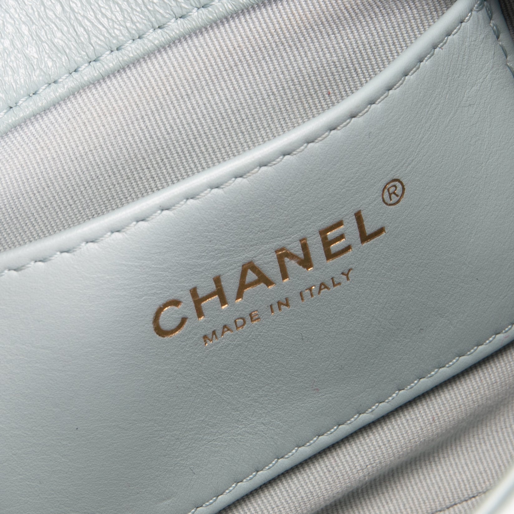 CH Lambskin Quilted Rectangular Mini Flap - Light Blue