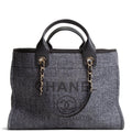 CH Lurex Medium Deauville Shopping Tote - Navy