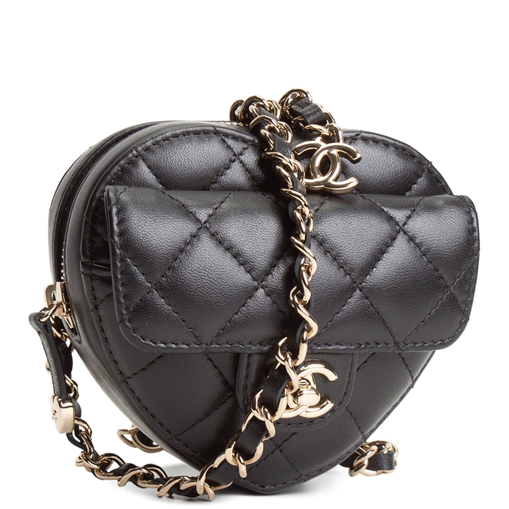 CH Mini CC In Love Heart Belt Bag - Quilted Lambskin
