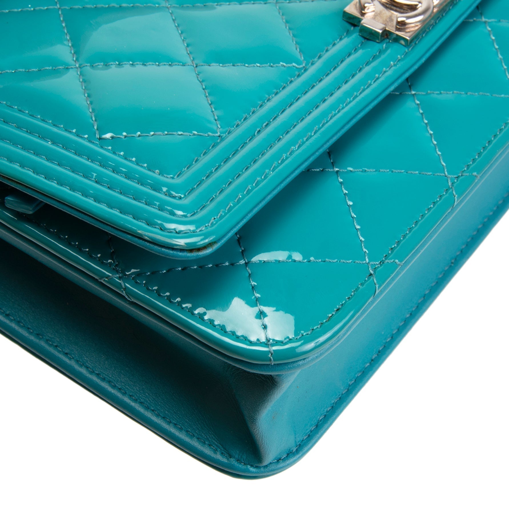 CH Patent Boy Wallet On Chain - Turquoise