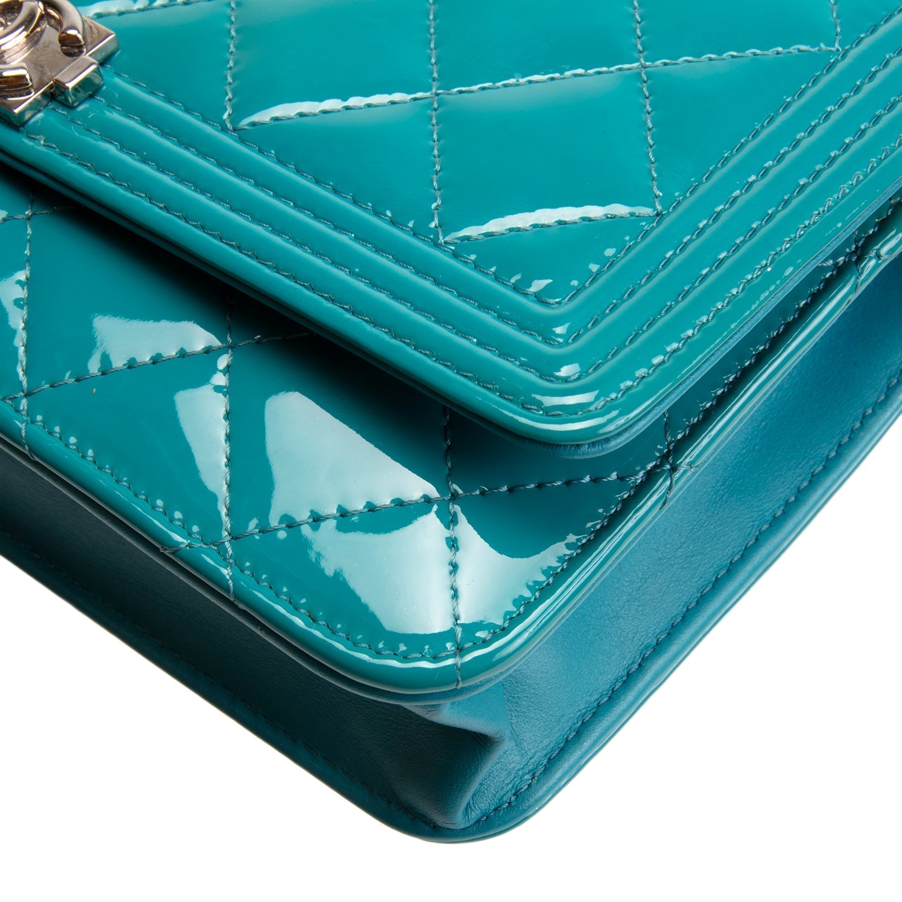 CH Patent Boy Wallet On Chain - Turquoise