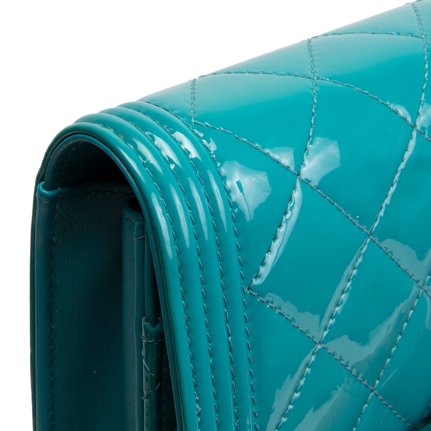 CH Patent Boy Wallet On Chain - Turquoise
