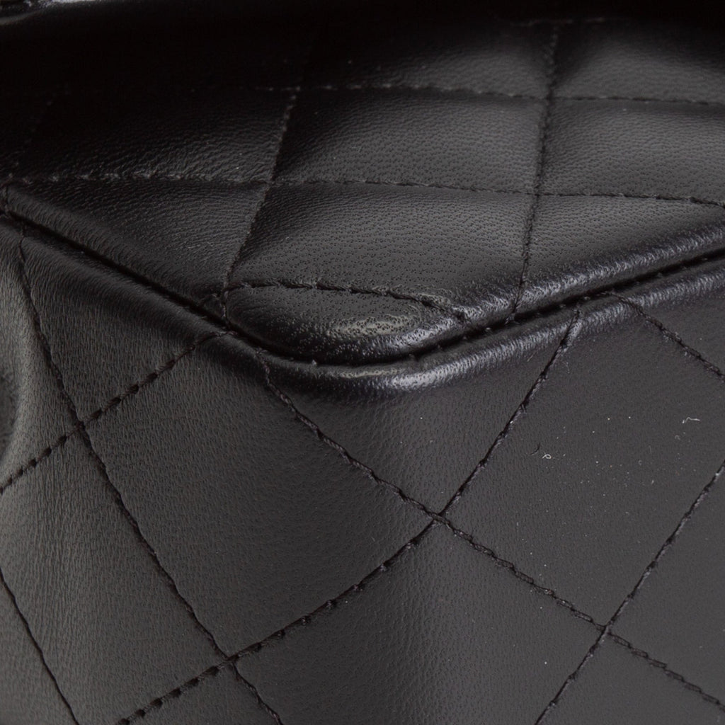 CH Quilted Lambskin Rectangular Flap Top Handle Mini - Black