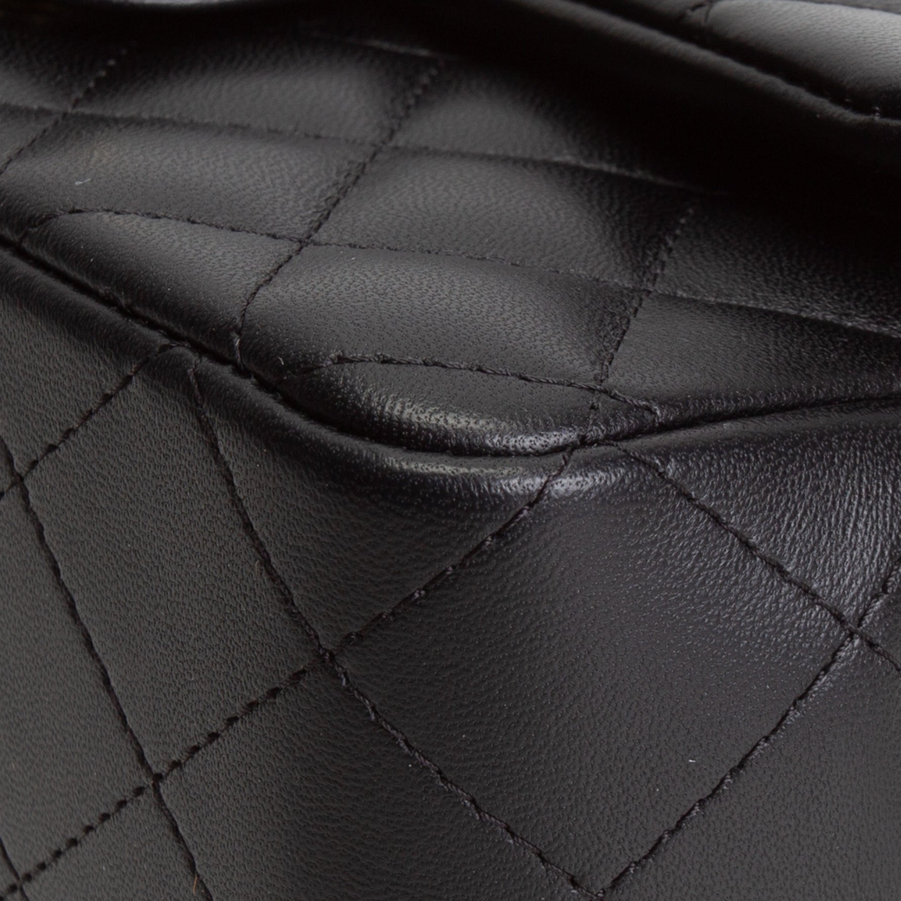 CH Quilted Lambskin Rectangular Flap Top Handle Mini - Black
