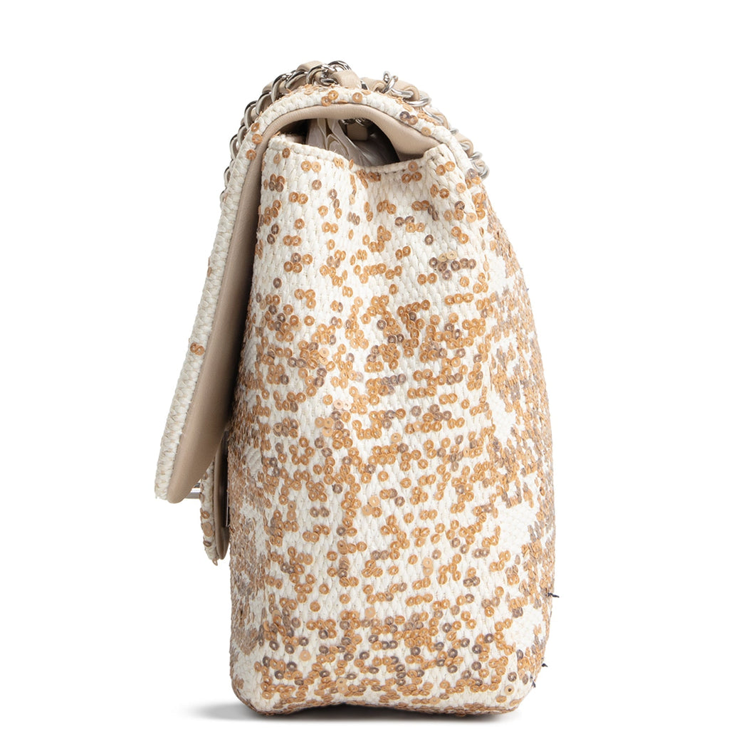CH Sequins Flap Bag - Ivory