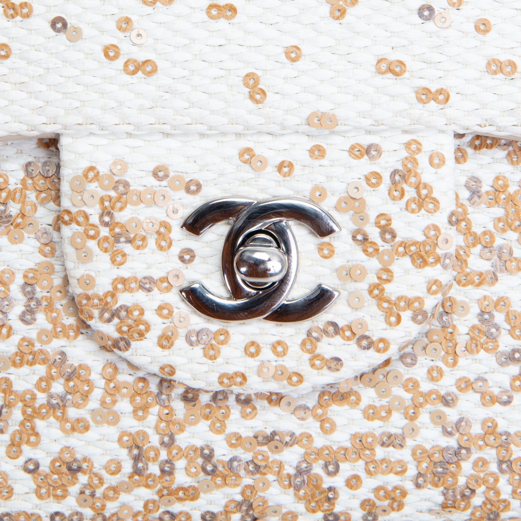 CH Sequins Flap Bag - Ivory