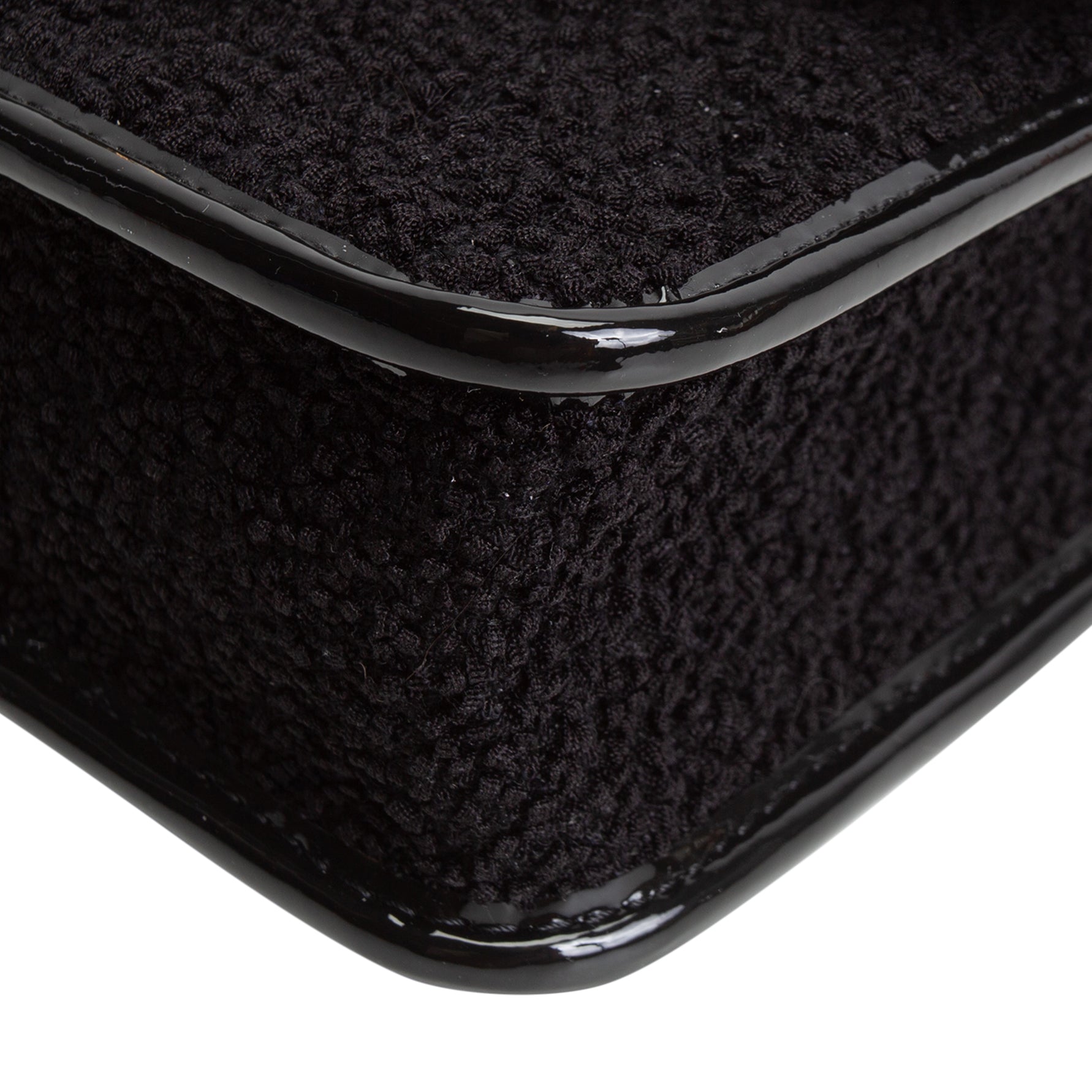 CH Tweed Top Handle School Memory Flap Bag - Black