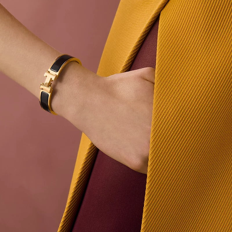 Clic H bracelet  Yellow gold black