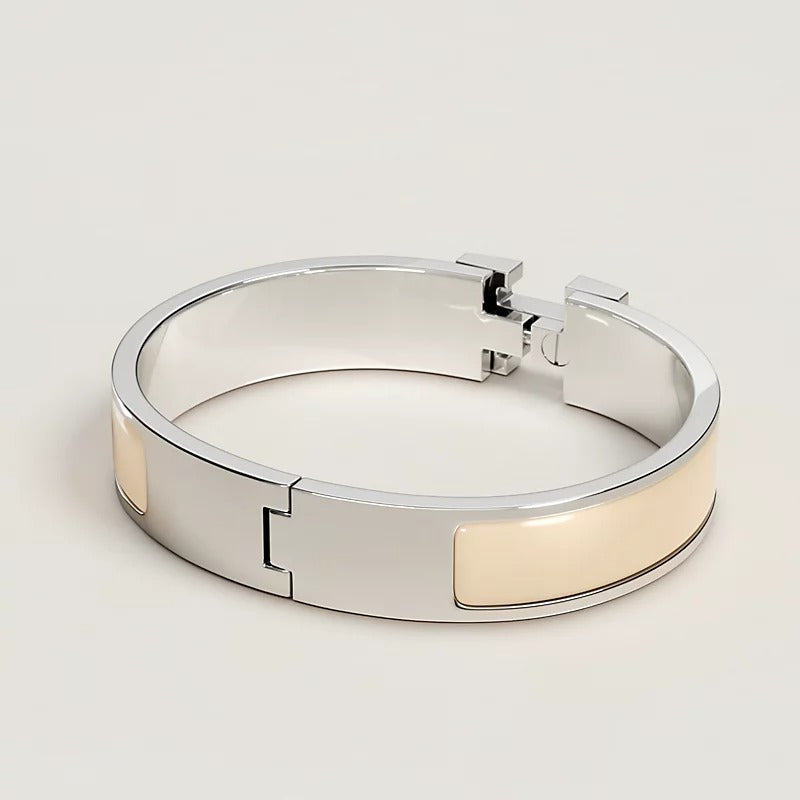 Clic H bracelet  silver cream