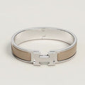 Clic H bracelet  silver marron glacé