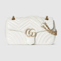 GG Marmont medium shoulder bag in white leather