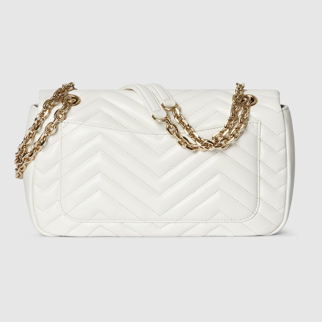 GG Marmont medium shoulder bag in white leather