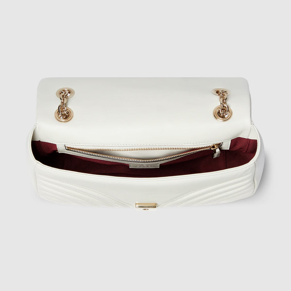 GG Marmont medium shoulder bag in white leather