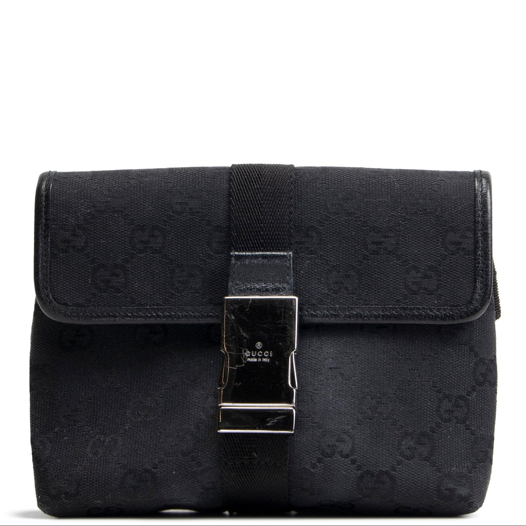GU GG Canvas Waist Bag - Black OUTLET FINAL SALE