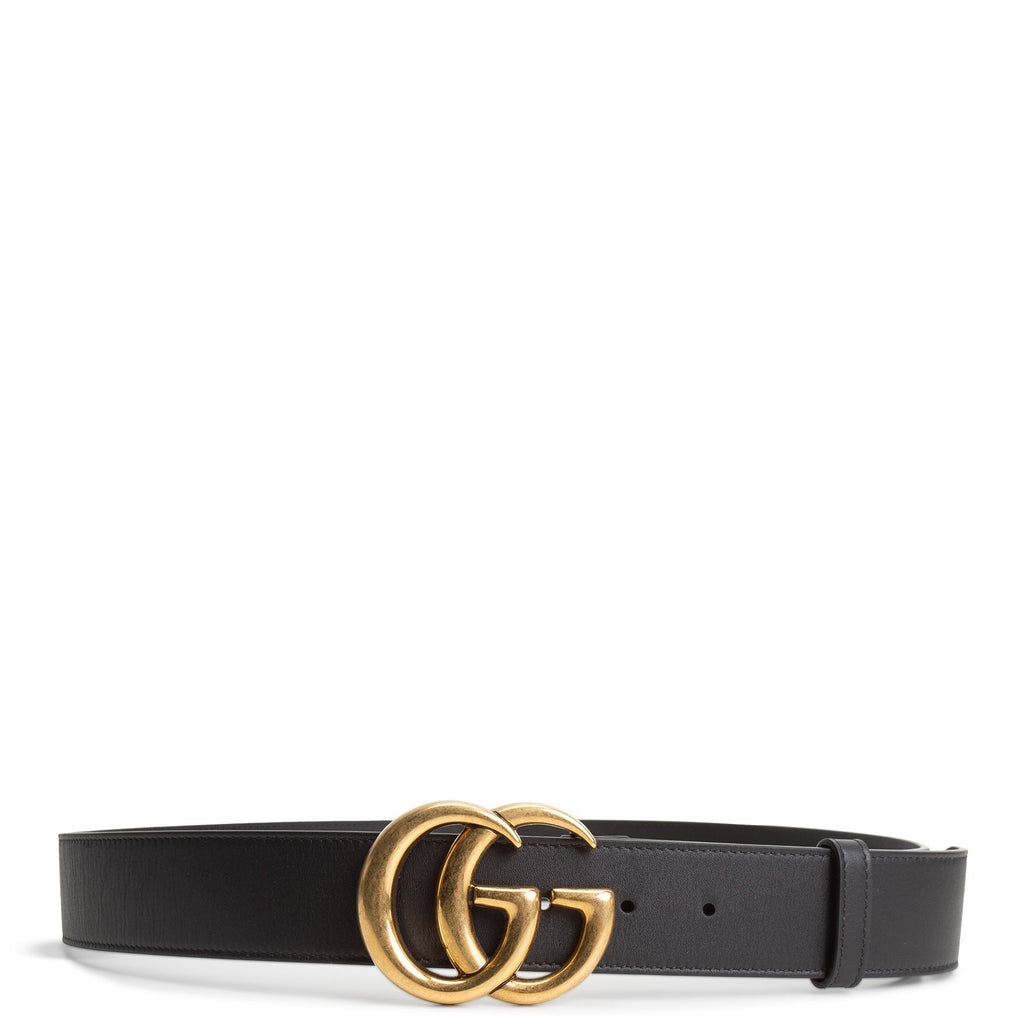 GU GG Marmont Wide Belt - Black