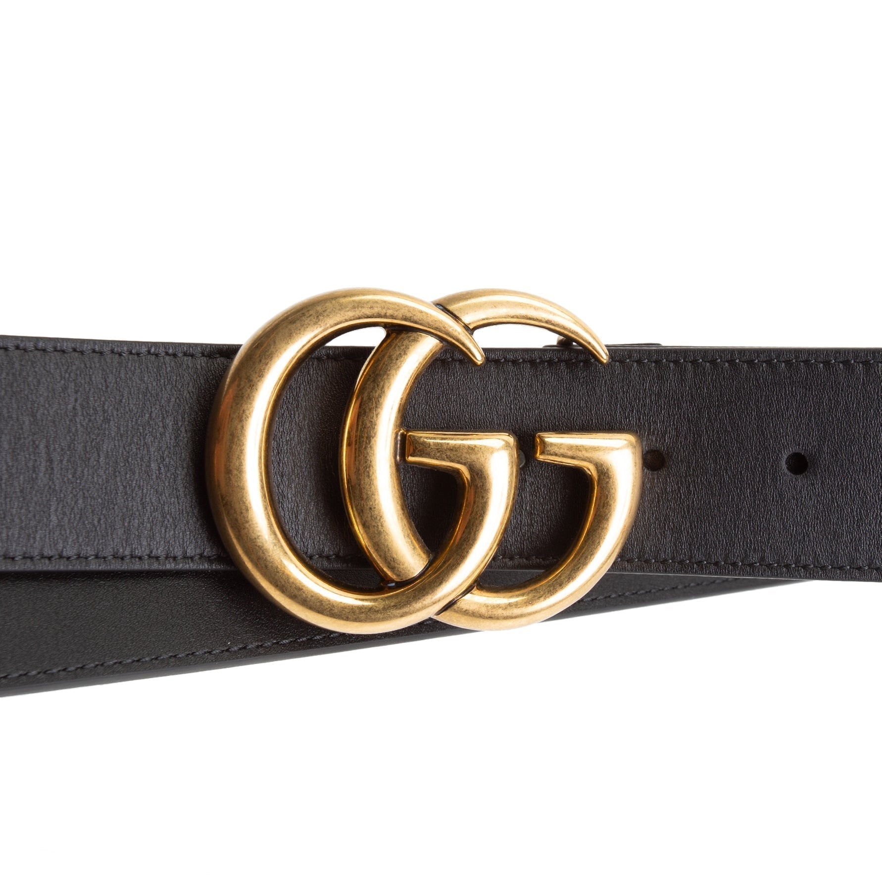 GU GG Marmont Wide Belt - Black
