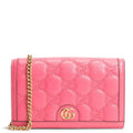 GU GG Matelasse Chain Wallet - Pink