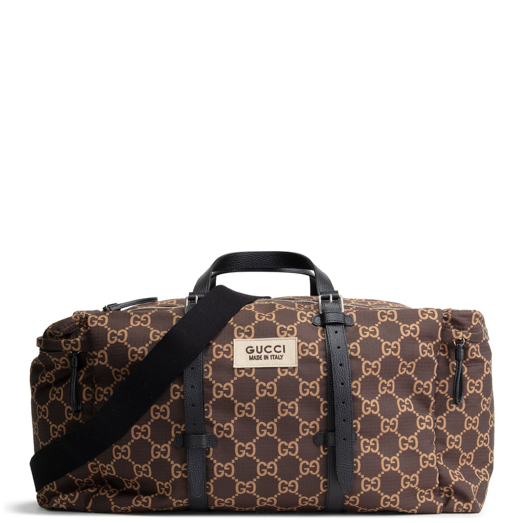 GU GG Nylon Ripstop Duffel Bag - Brown