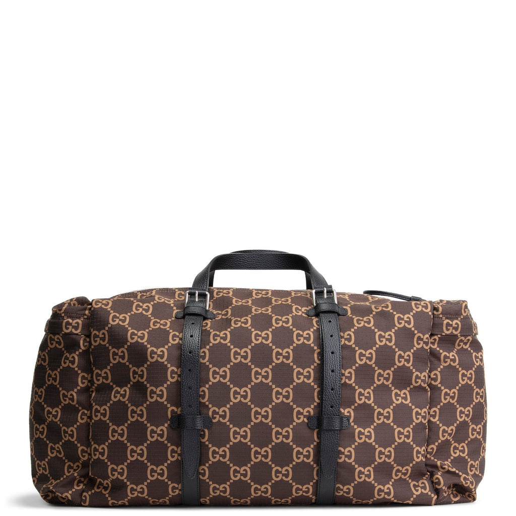 GU GG Nylon Ripstop Duffel Bag - Brown